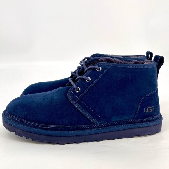 UGG Neumel Chukka Boots Size 12 Navy Suede Wool Lining Lace-Up SugarSole main image 9